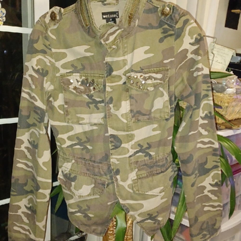 Wet Seal Camo Jacket / Shirt Top
